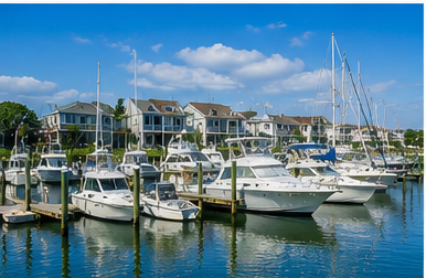 Marina and boating on Absecon Island, New Jersey
