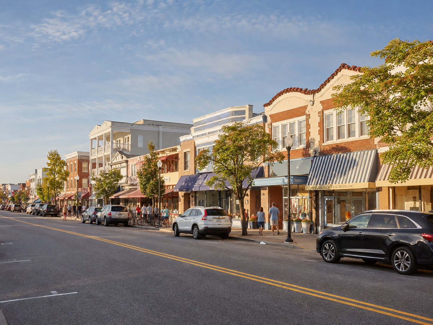 Asbury Avenue streetscape in Ocean City, New Jersey