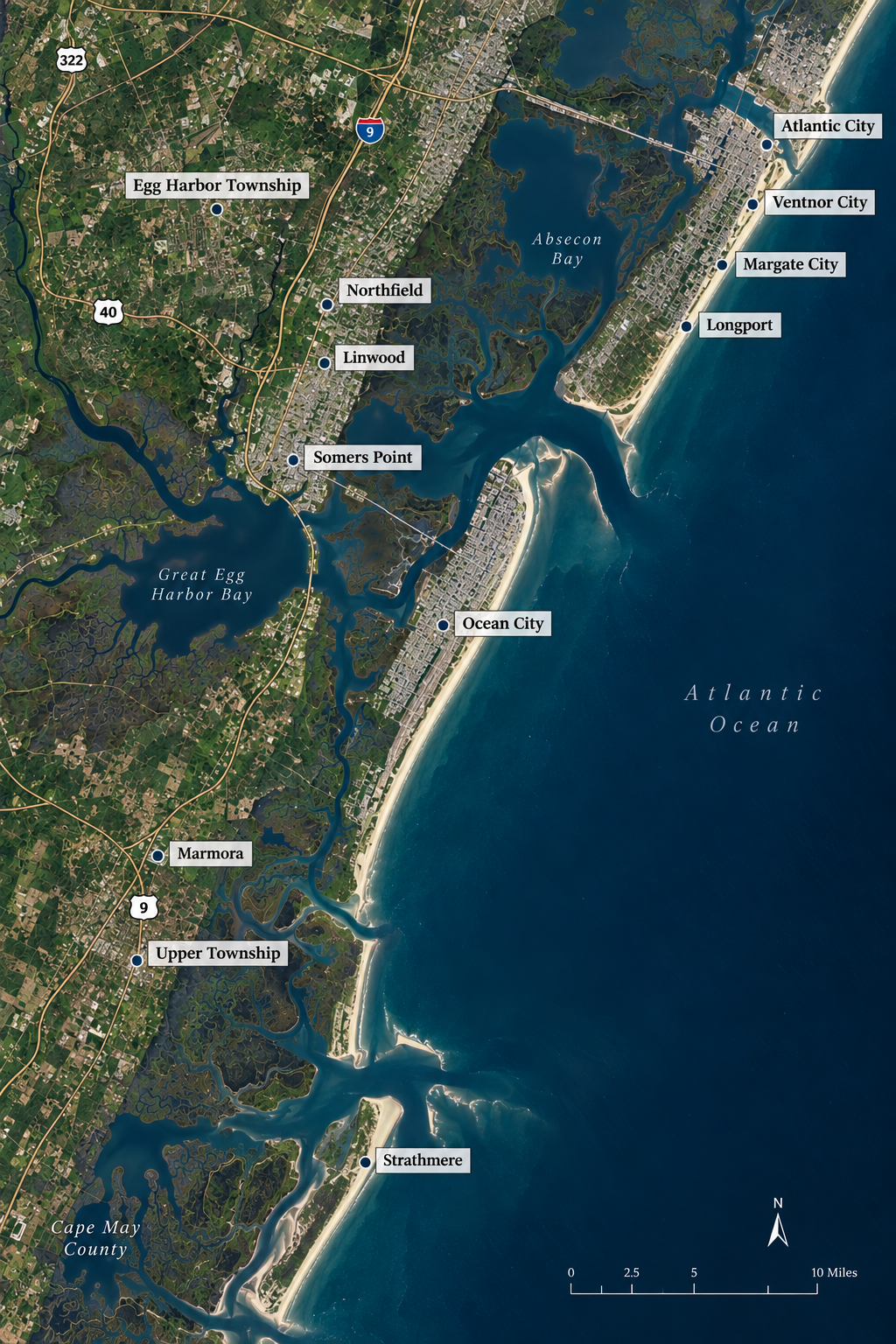 Map of Ocean City, New Jersey neighborhoods